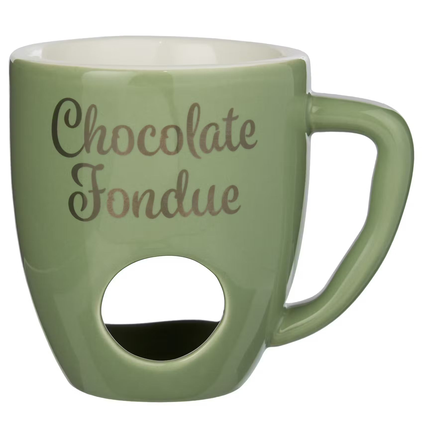 CHOCOLATE FONDUE Tasse - Porzellan / Edelstahl - Hellgrün