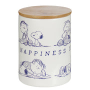 PEANUTS Aufbewahrungsdose - Porzellan / Bambus / Silikon - Weiß - Höhe: 14 cm