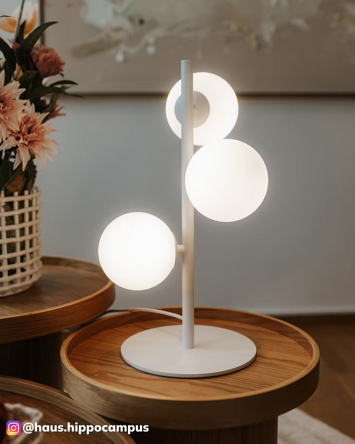 VETLE Tischleuchte - Milchglas / Eisen - 3-flammig
