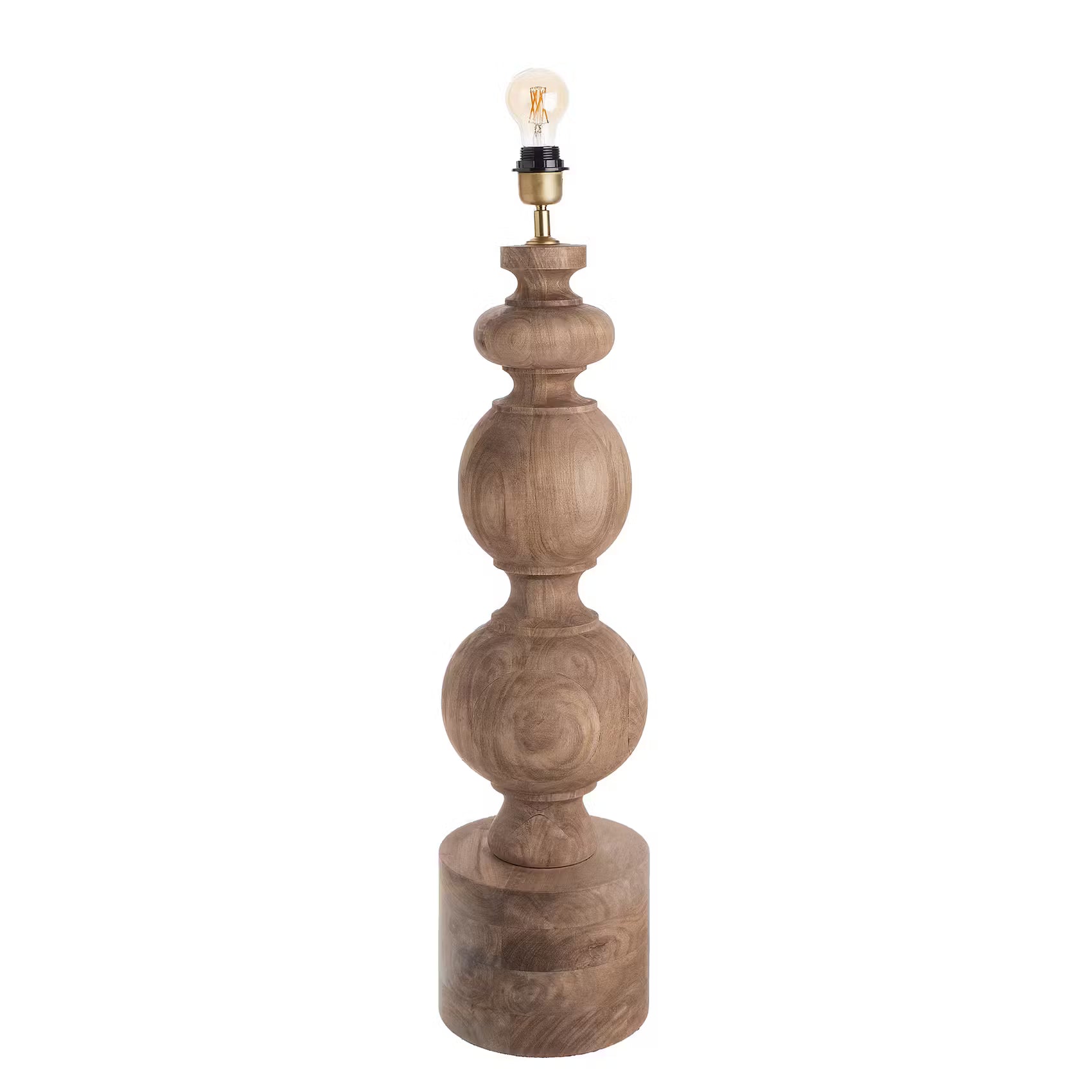 ÉCHECS Lampenfuß - Mangoholz - Braun - 1-flammig