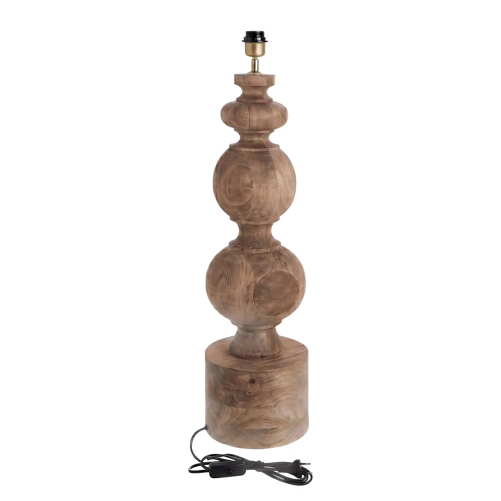 ÉCHECS Lampenfuß - Mangoholz - Braun - 1-flammig