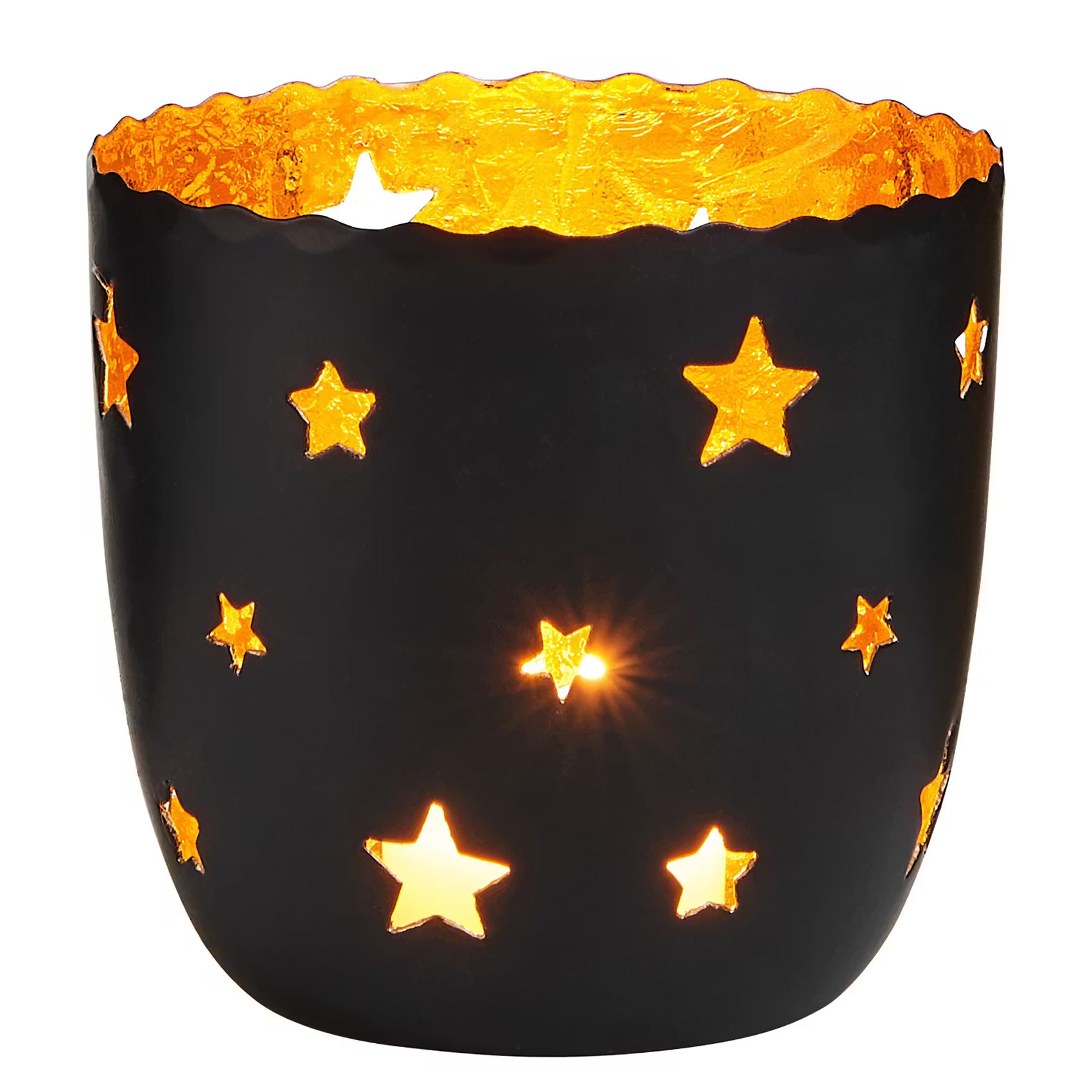 DELIGHT Teelichthalter Sterne 4er-Set - Eisen - Schwarz