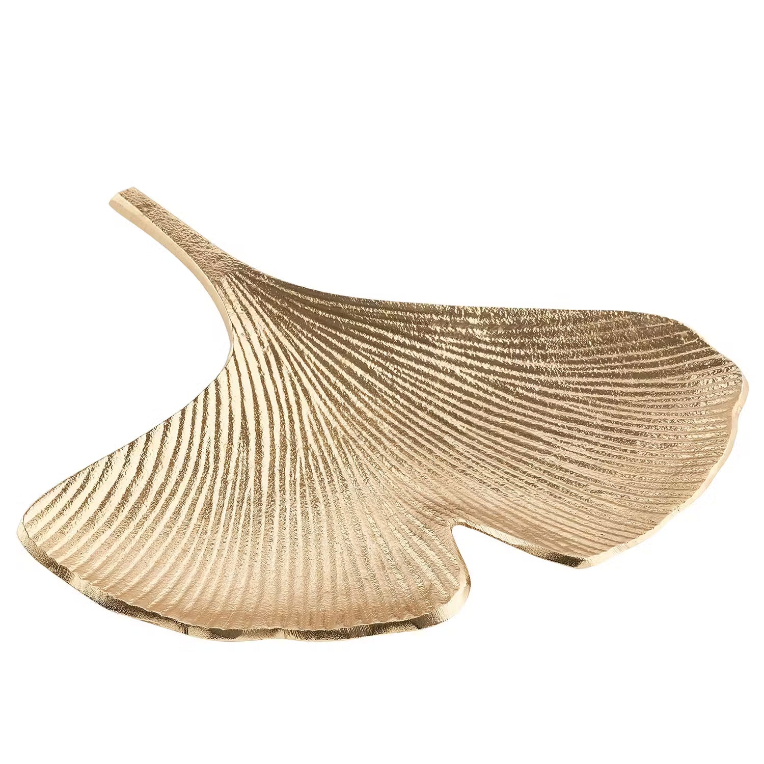 GOLDEN NATURE Deko-Schale Ginkgo - Aluminium - Gold