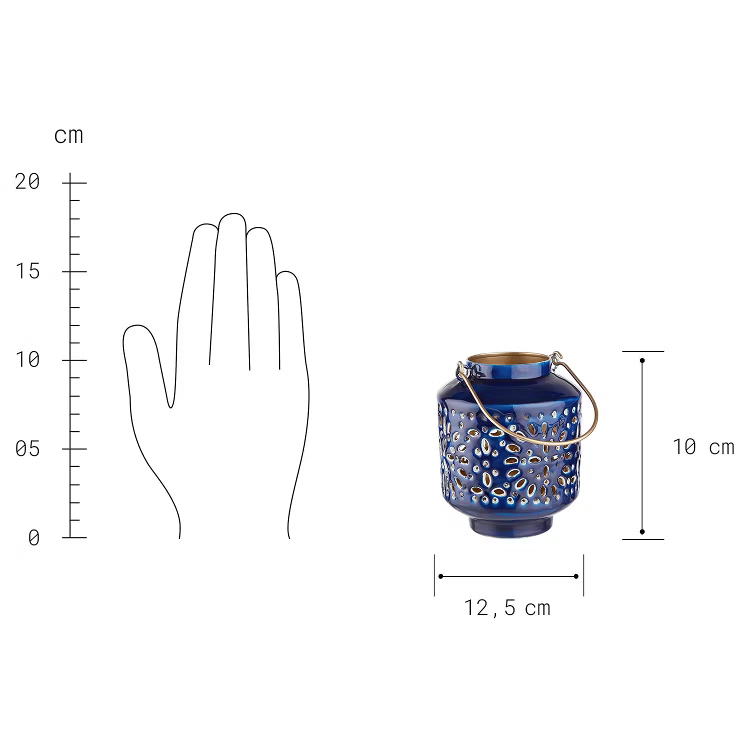 Laterne BLUE MAROCCO 4er-Set