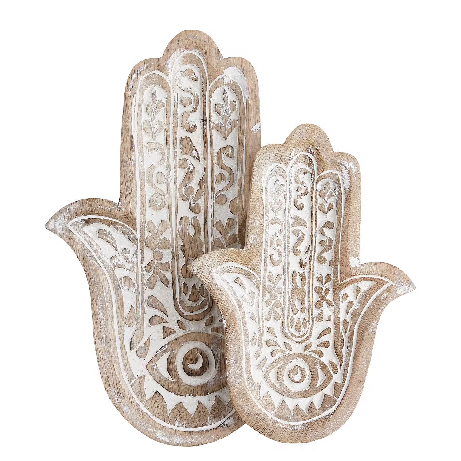 FATIMA Deko-Hand 4er-Set - Mango - Creme / Natur