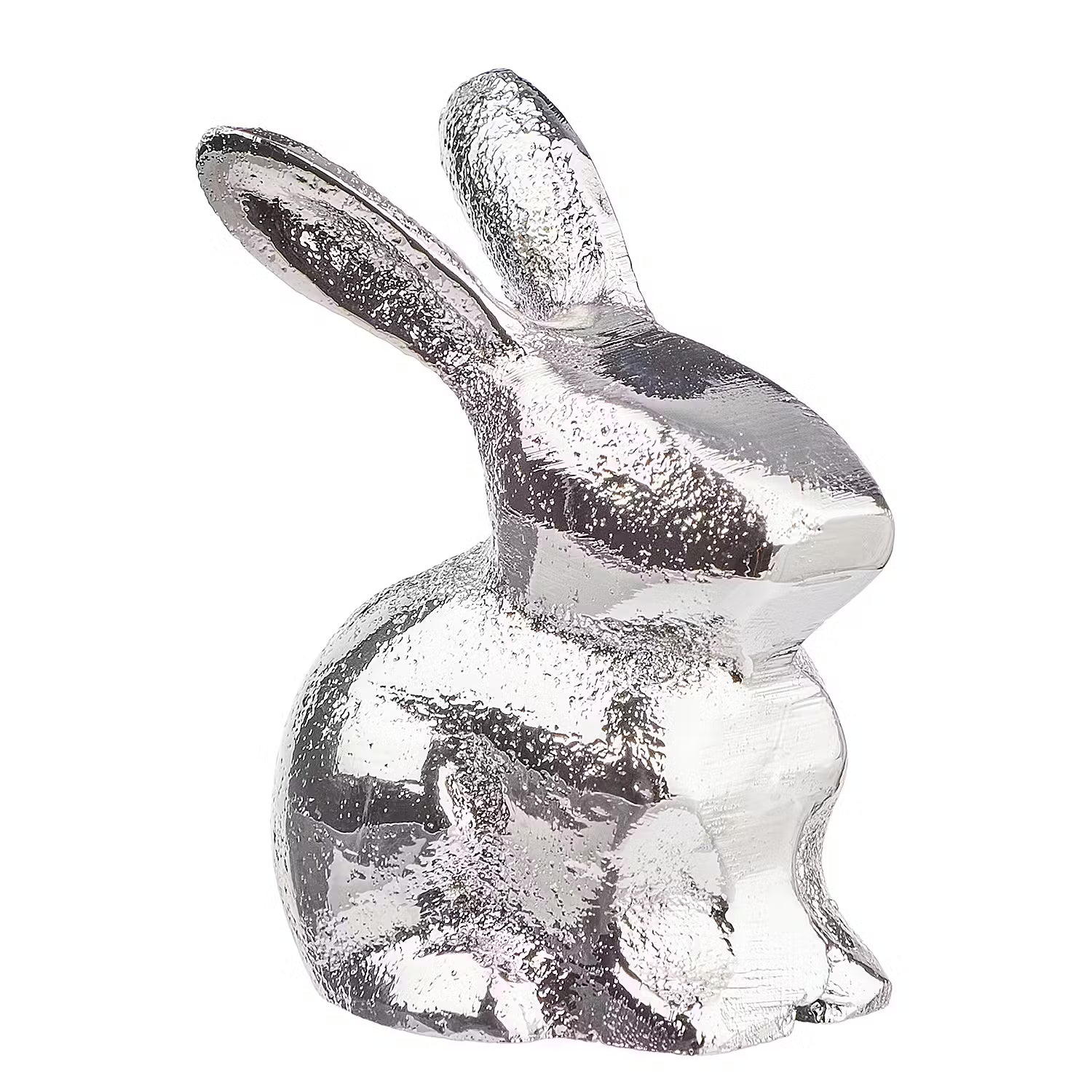 Mini Deko-Hase EASTER 12er-Set - Aluminium - Silber