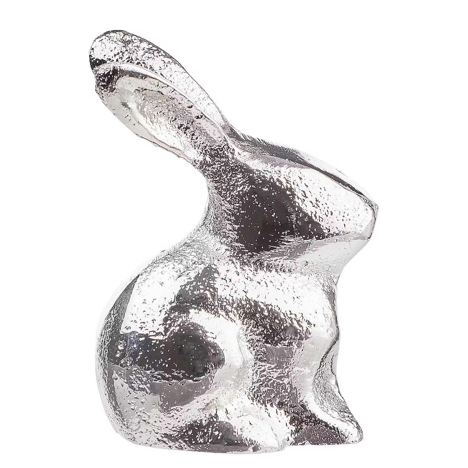 Mini Deko-Hase EASTER 12er-Set - Aluminium - Silber