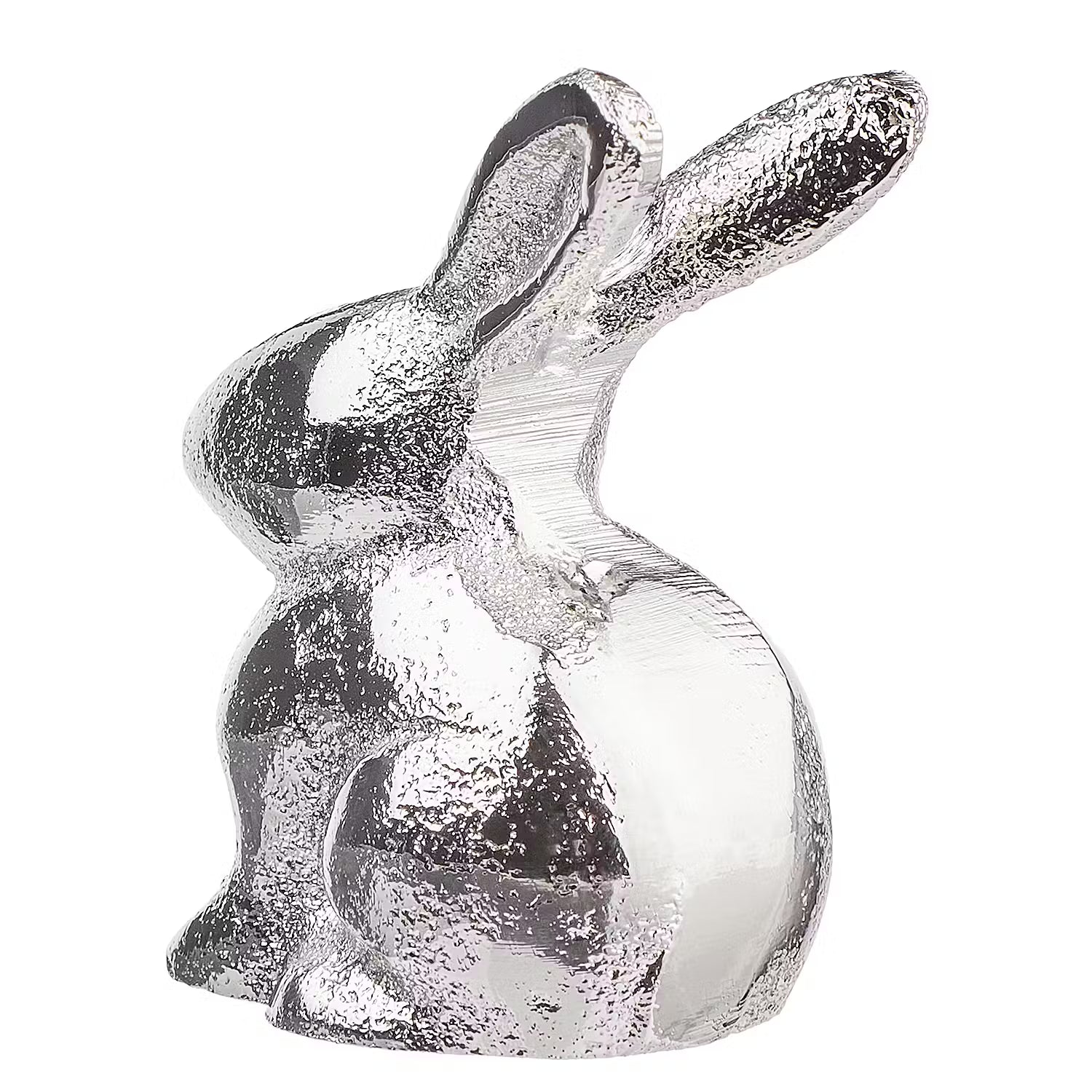 Mini Deko-Hase EASTER 12er-Set - Aluminium - Silber