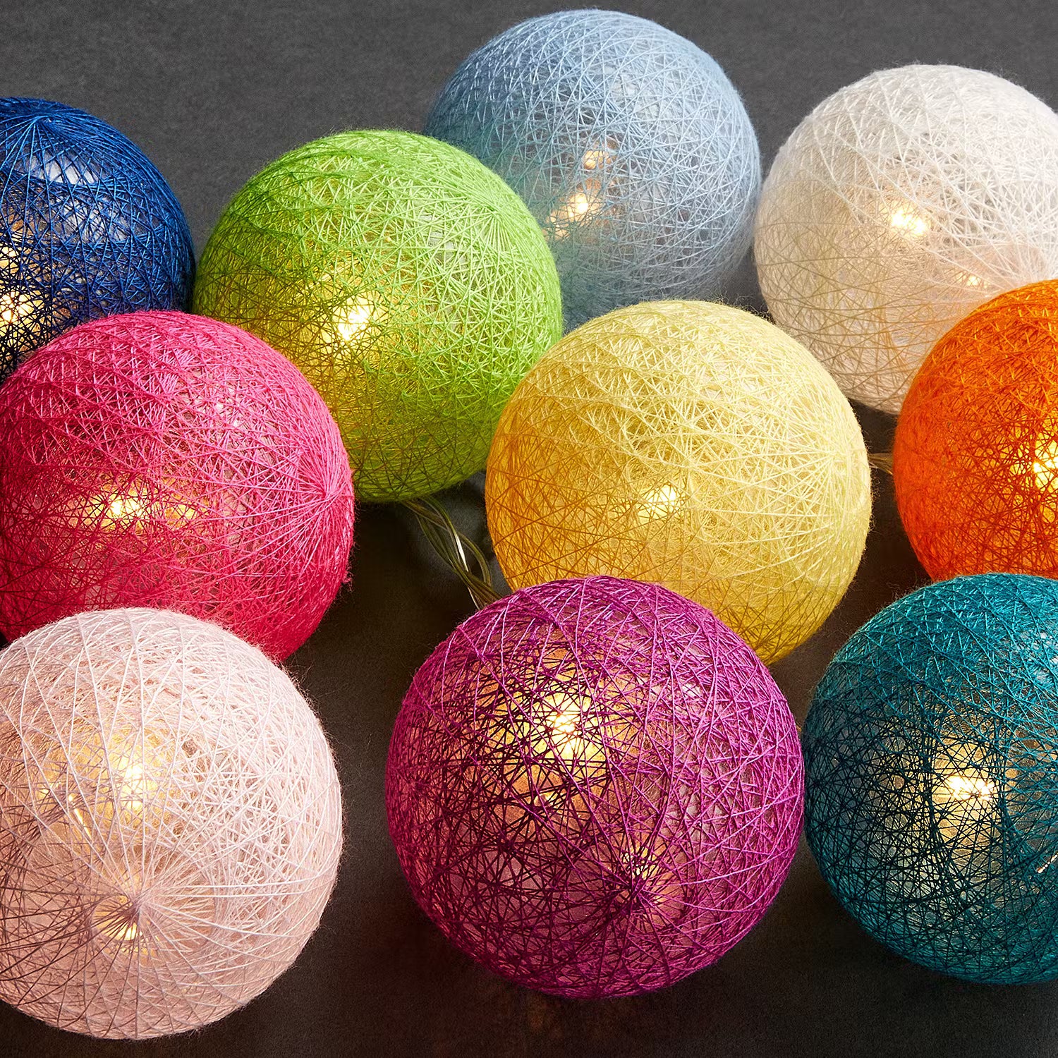 Lichterkette LES BELLES 6er-Set - Kupfer / Polyester / Baumwolle - Mehrfarbig