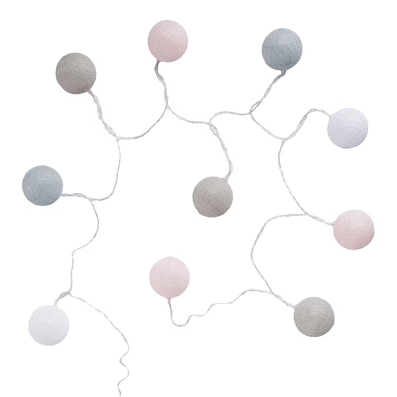 LES BELLES Lichterkette 6er-Set - PVC / Baumwolle