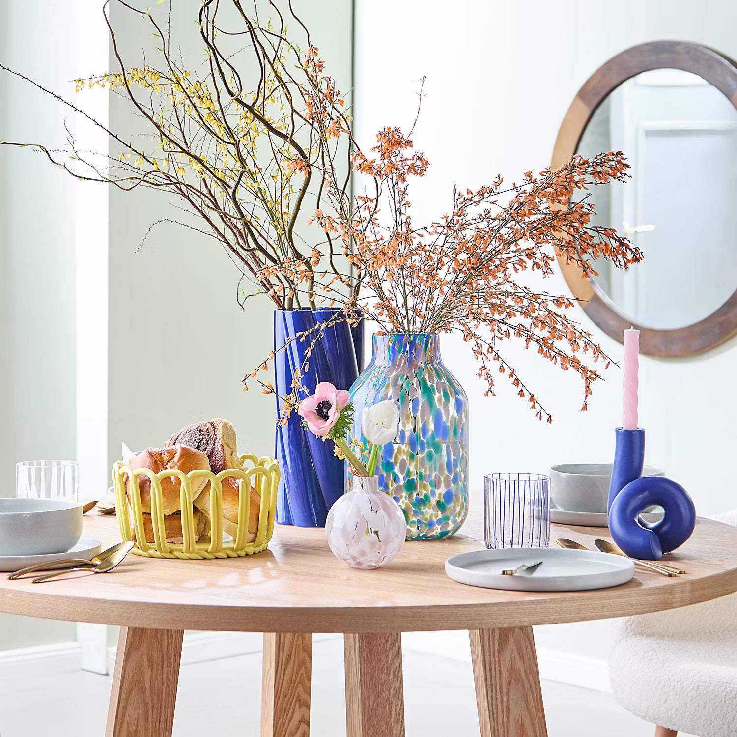 TWIST Vase 2er-Set - Steingut