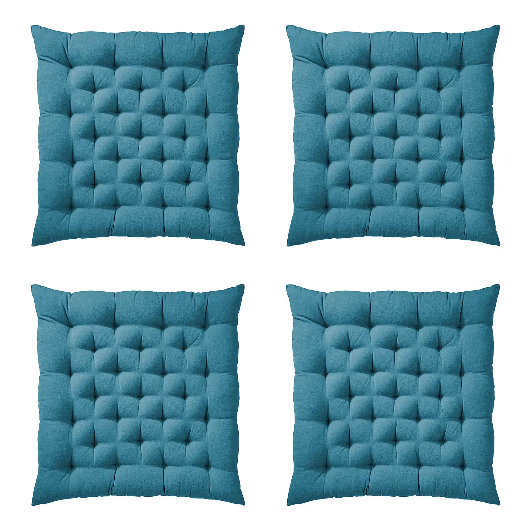 SOLID Futonkissen 4er-Set - Baumwolle / Polyester - Blau