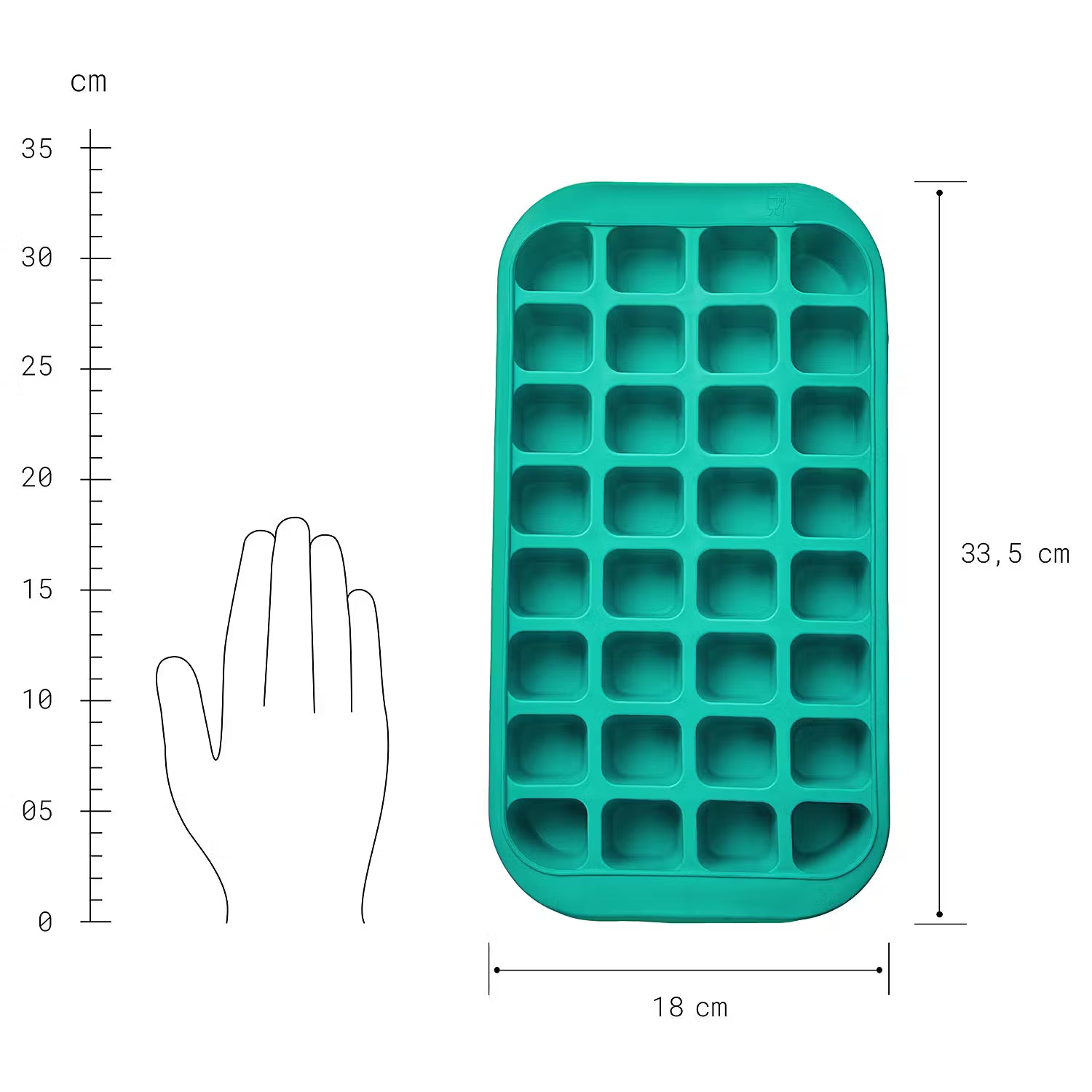 COOL DOWN Maxi Eiswürfelform 6er-Set - Silikon - Türkis