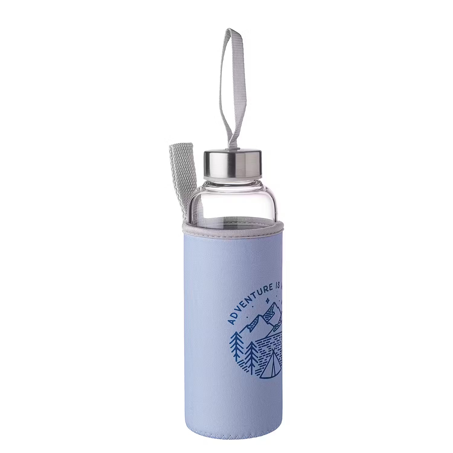 SMOOTHIE Trinkflasche 12er-Set - Borosilikatglas / Chloropren-Kautschuk - Blau