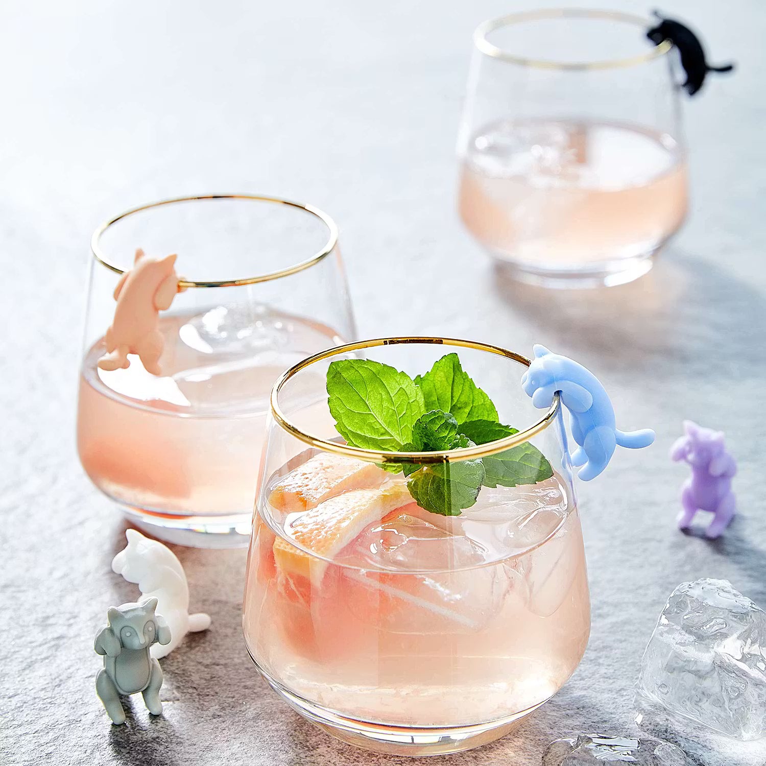 Glasmarker MY DRINK Katzen 4er-Set