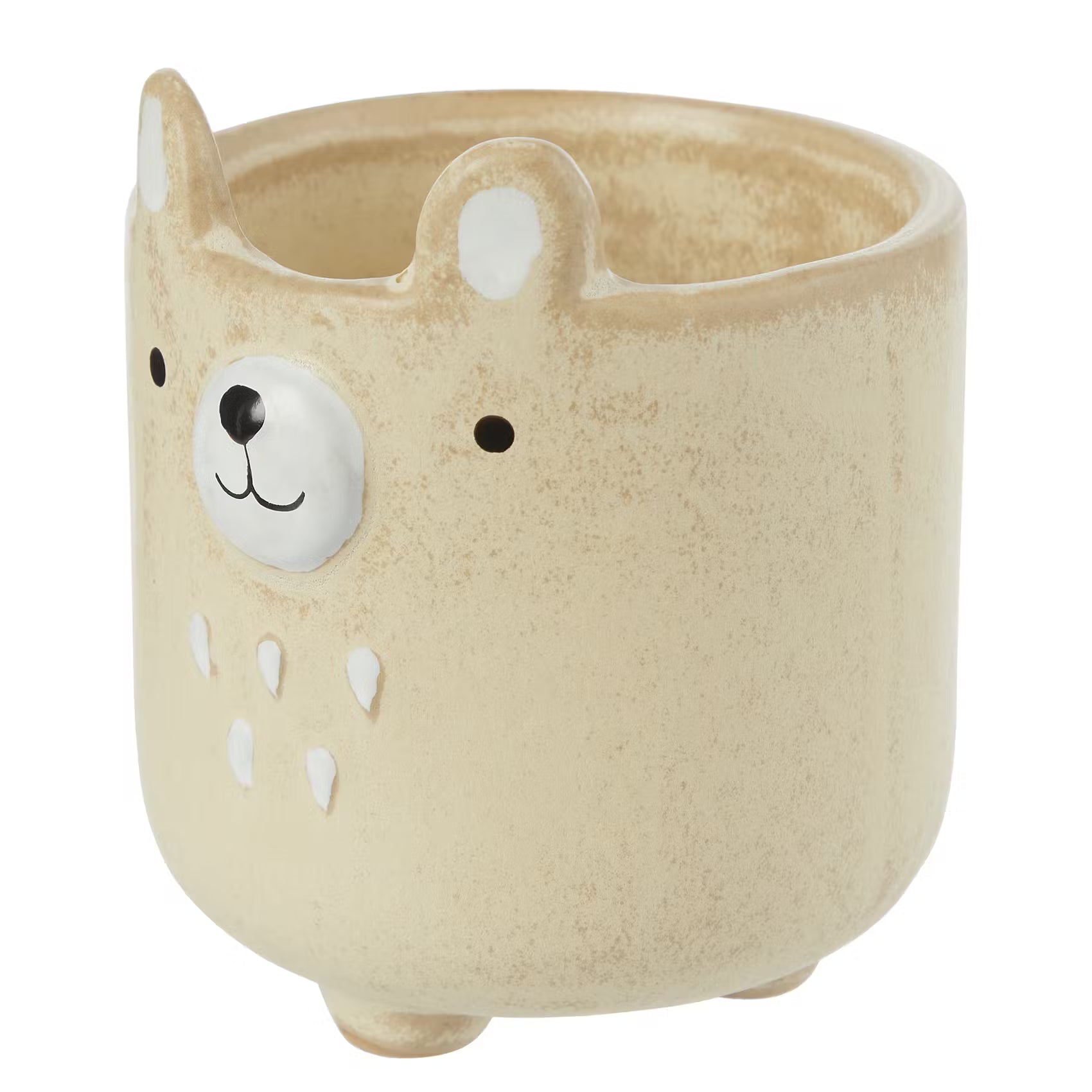 OLLI Mini-Blumentopf Bären 8er-Set - Steingut - Beige