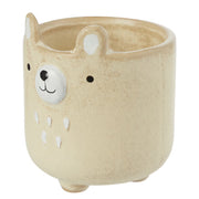 OLLI Mini-Blumentopf Bären 8er-Set - Steingut - Beige