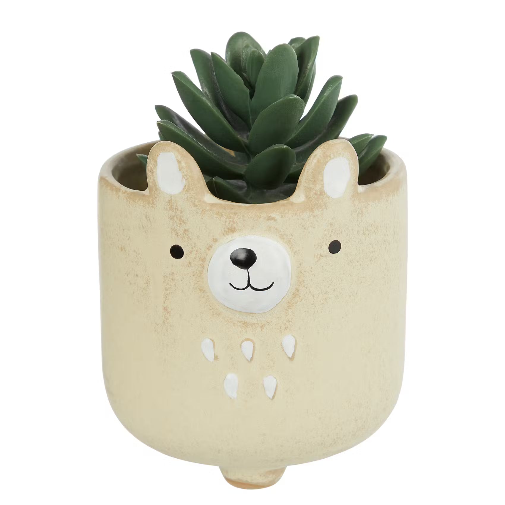 OLLI Mini-Blumentopf Bären 8er-Set - Steingut - Beige