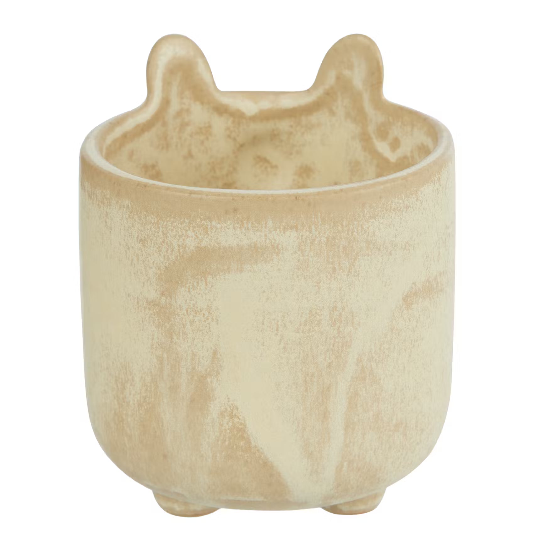 OLLI Mini-Blumentopf Bären 8er-Set - Steingut - Beige