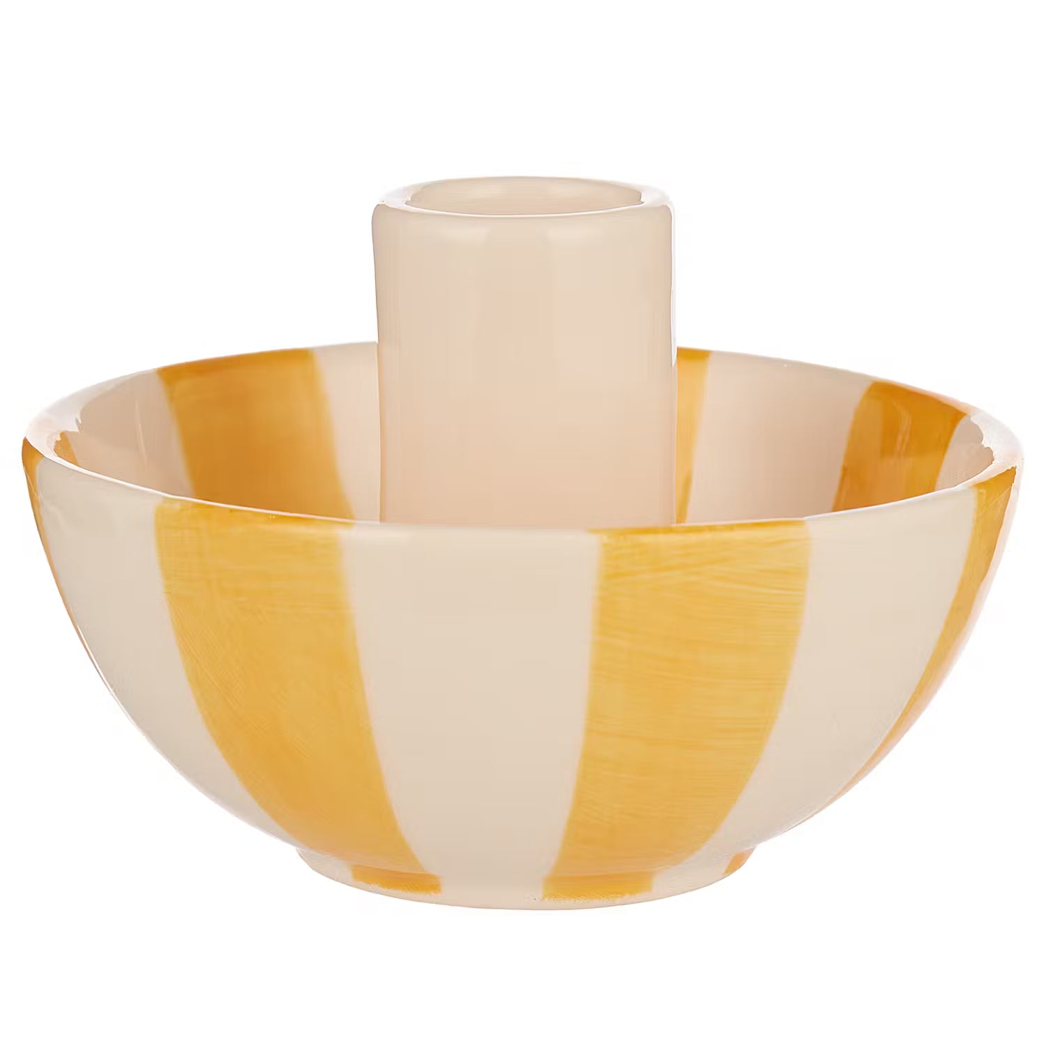 SOLERO Kerzenhalter 6er-Set - Steingut - Gelb