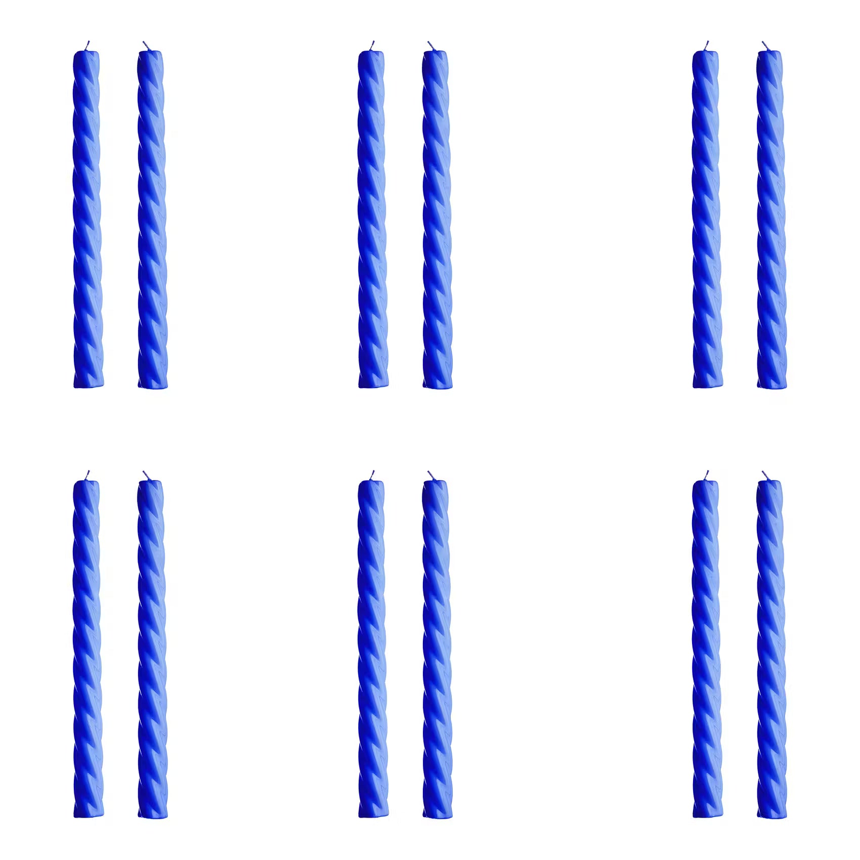 Stabkerze TWISTED 12er-Set - Paraffin / Sojawachs