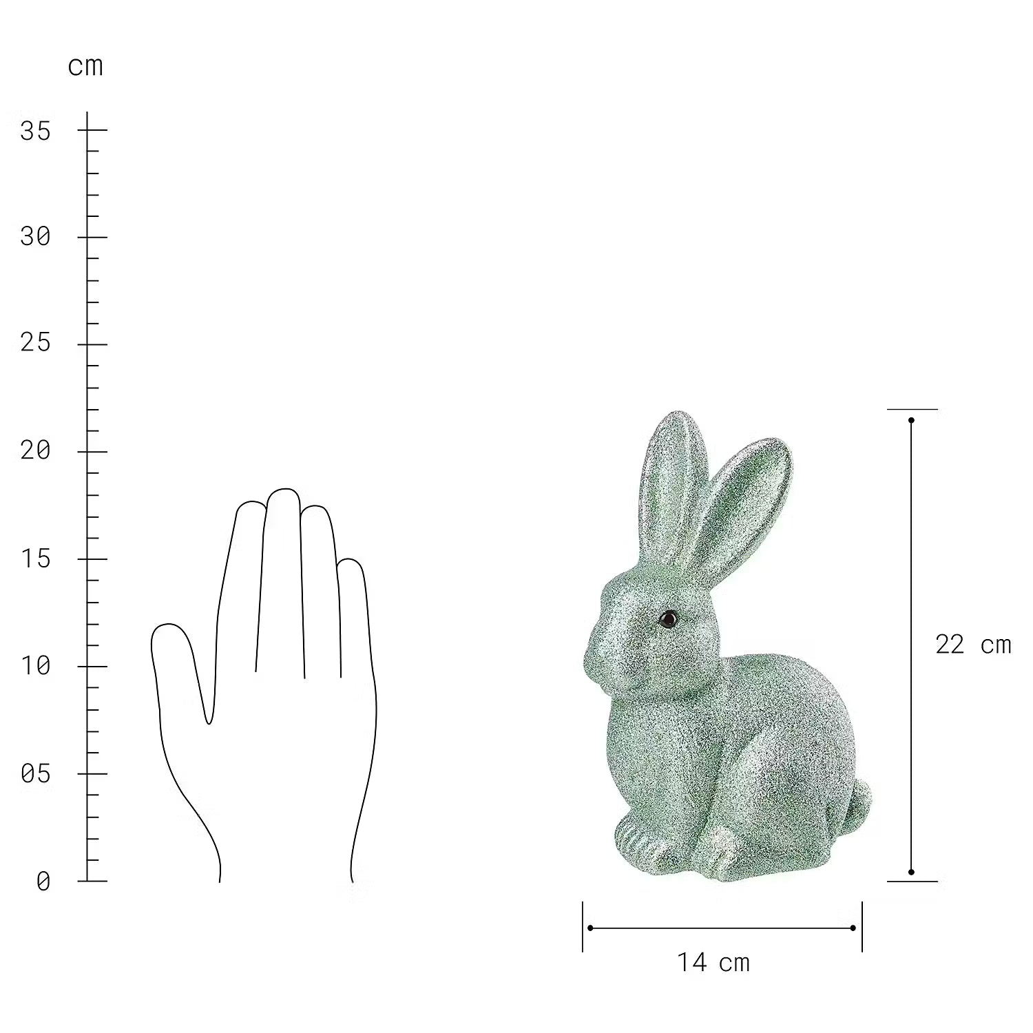 Deko-Hase EASTER 6er-Set - Polyethylen