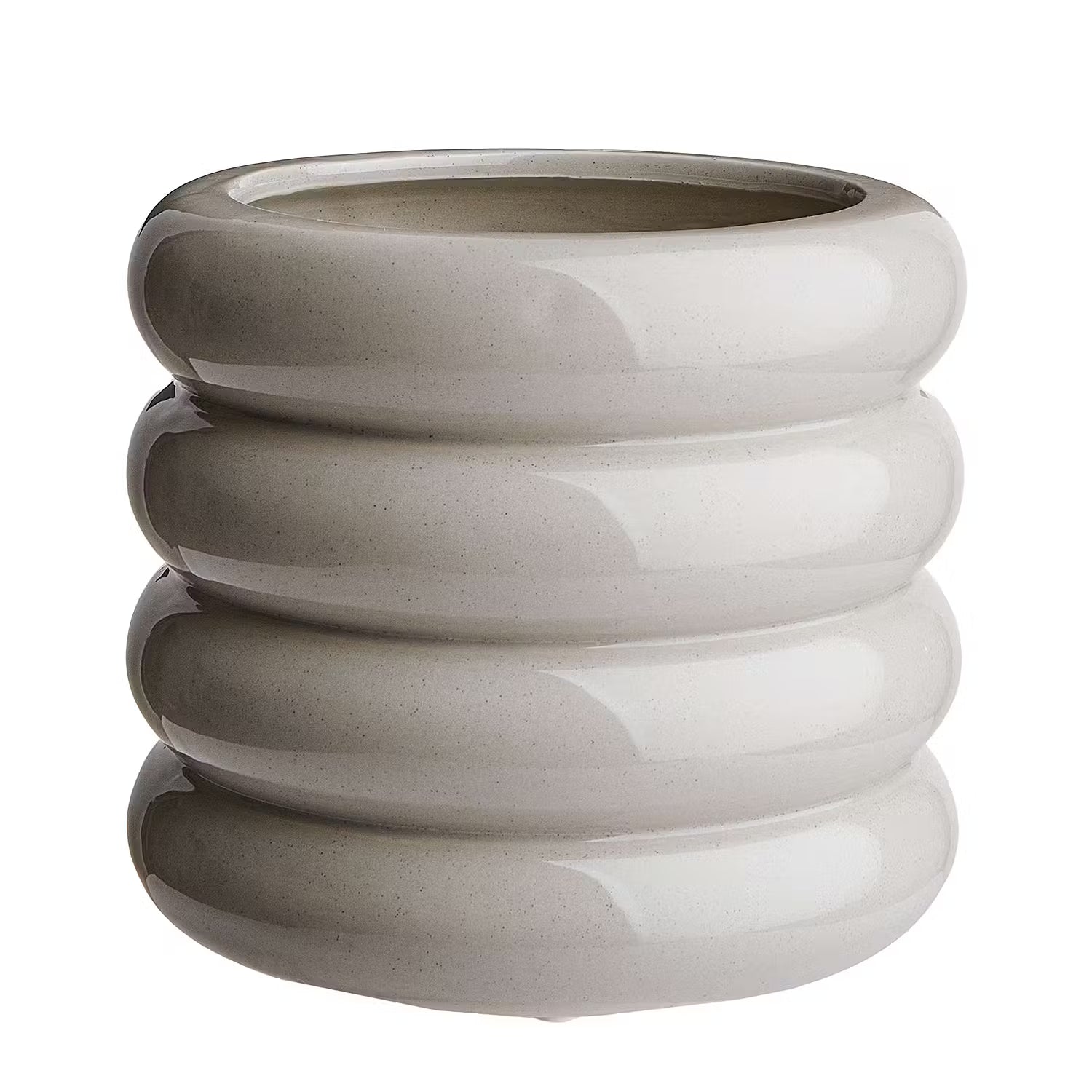 HOOP Blumentopf 4er-Set - Steingut - Grau