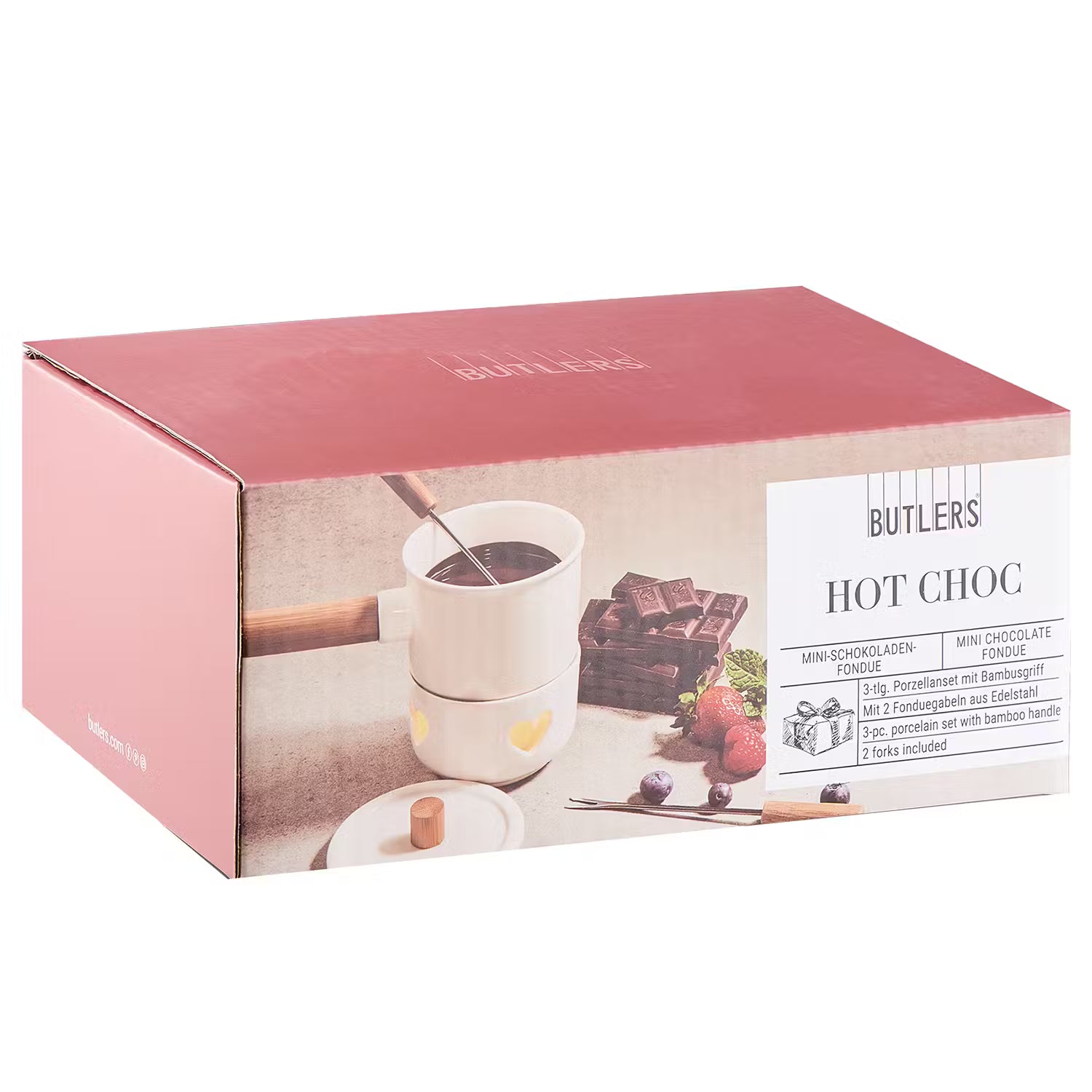 HOT CHOC Mini-Schokofondue Herz 4er-Set