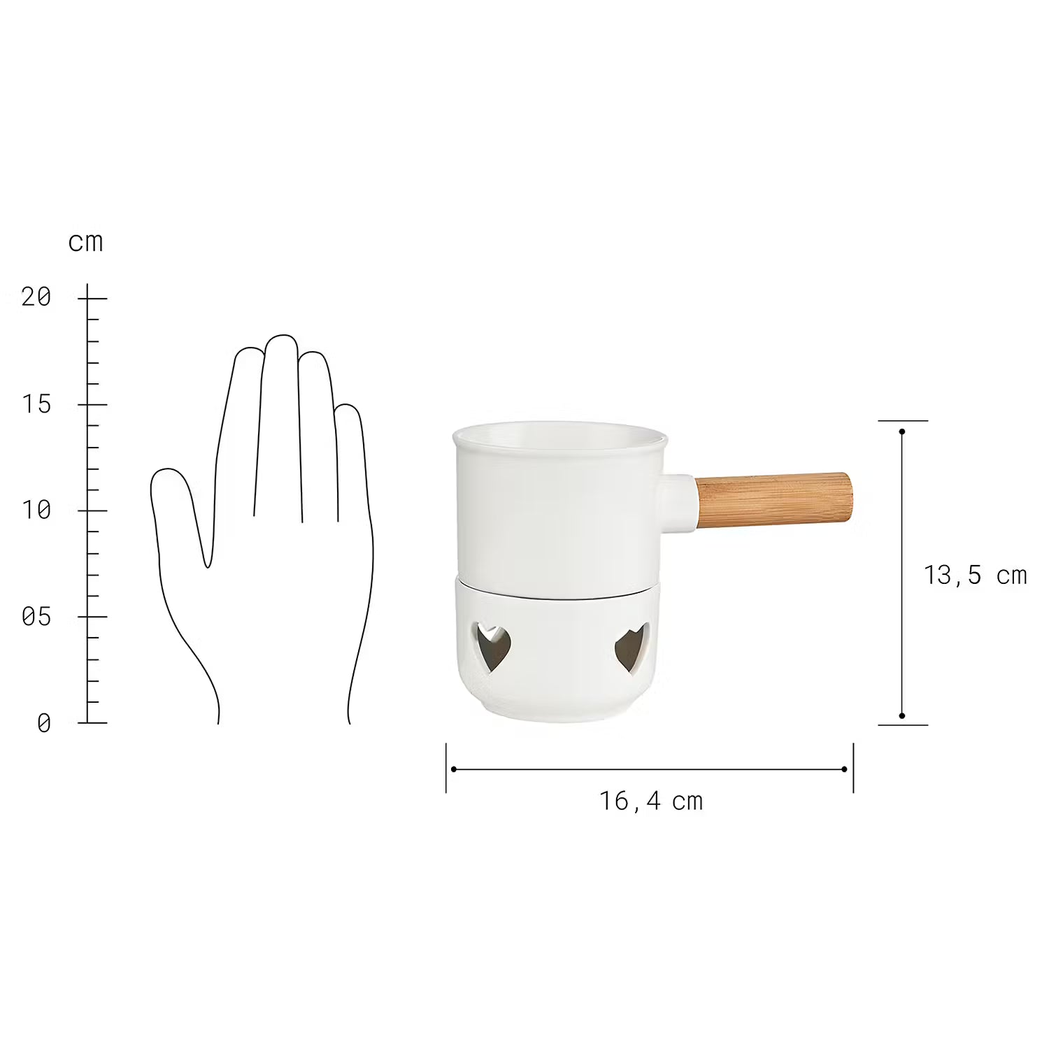 HOT CHOC Mini-Schokofondue Herz 4er-Set