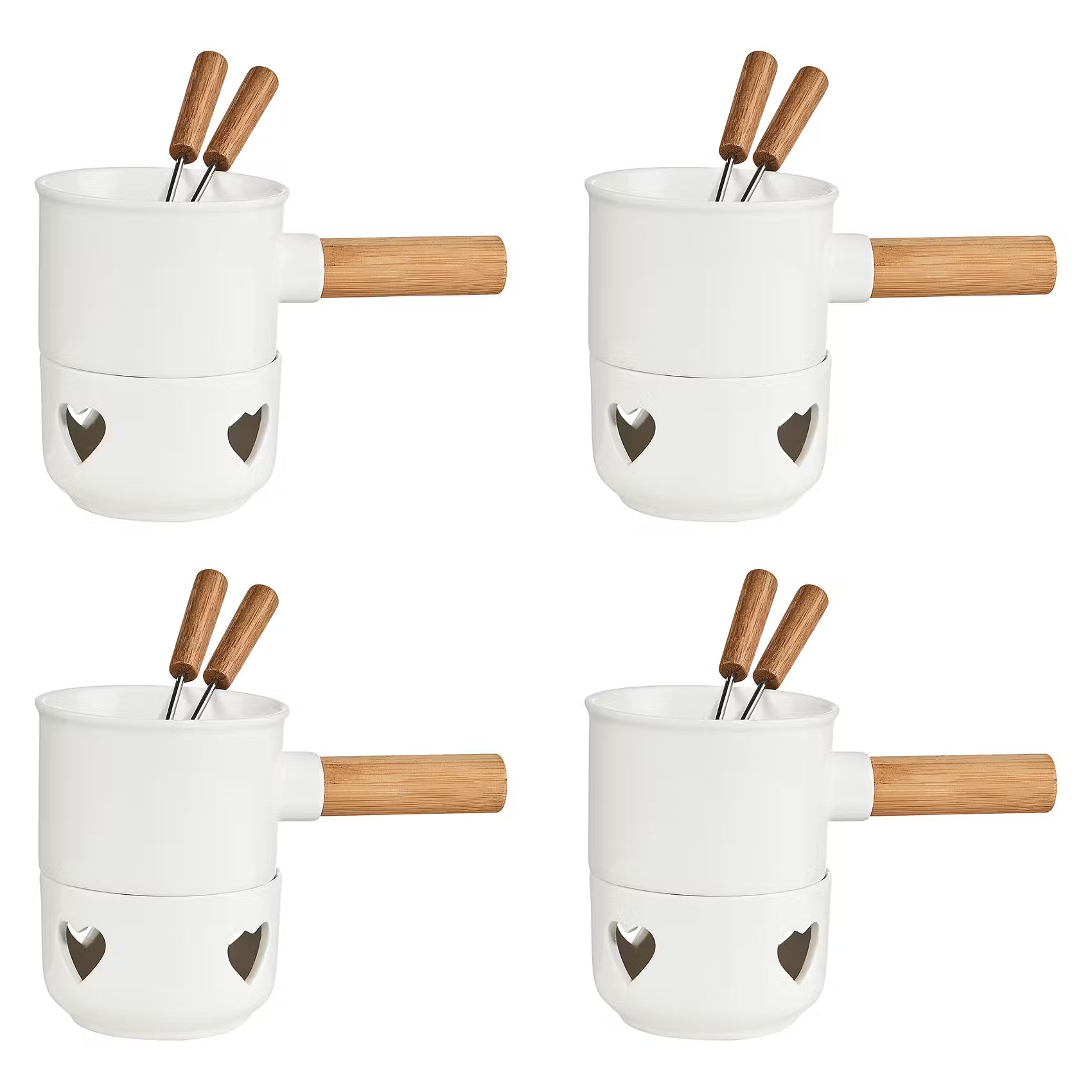 HOT CHOC Mini-Schokofondue Herz 4er-Set