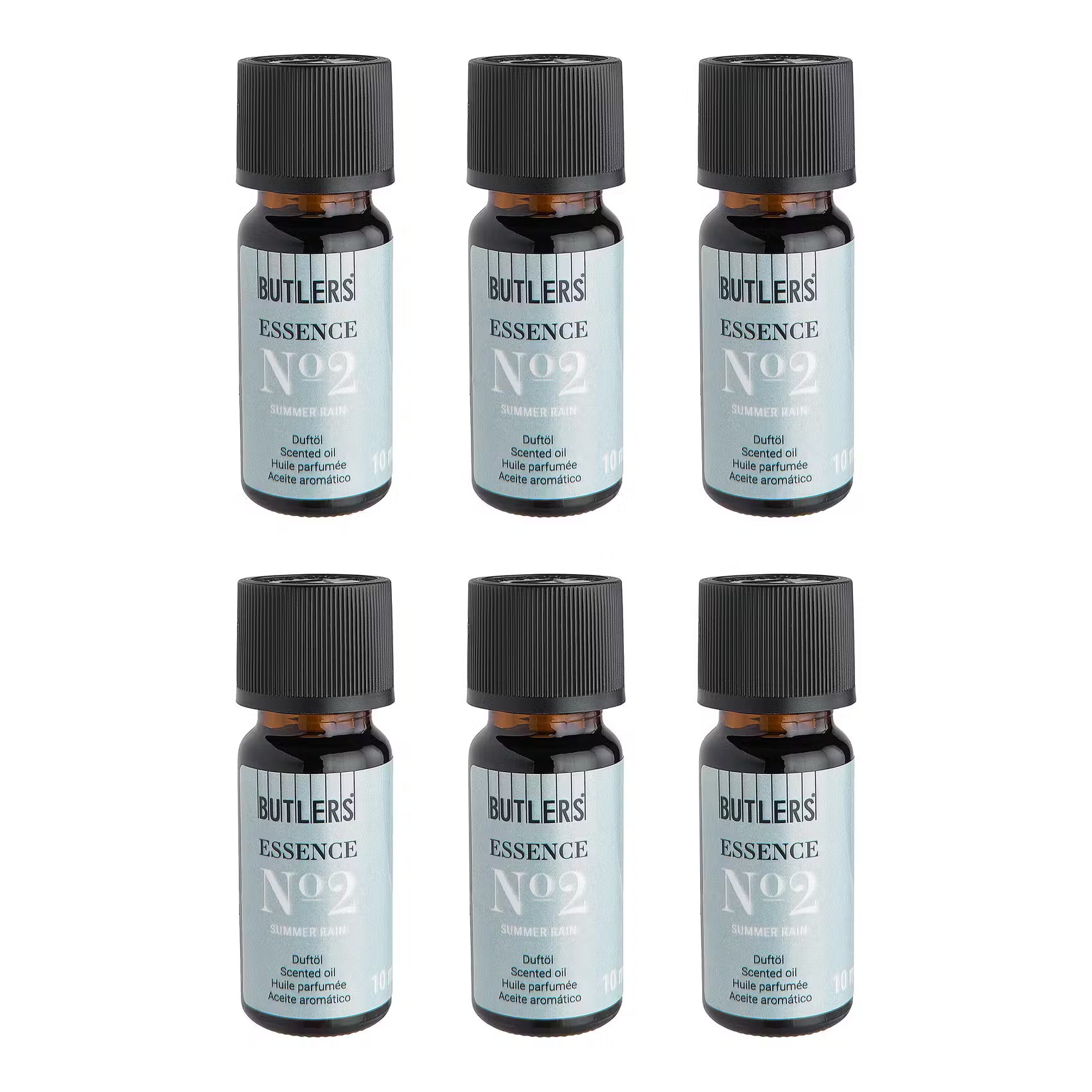ESSENCE Duftöl Summer Rain 6er-Set - Glas / Kunststoff / Raumduft - Braun