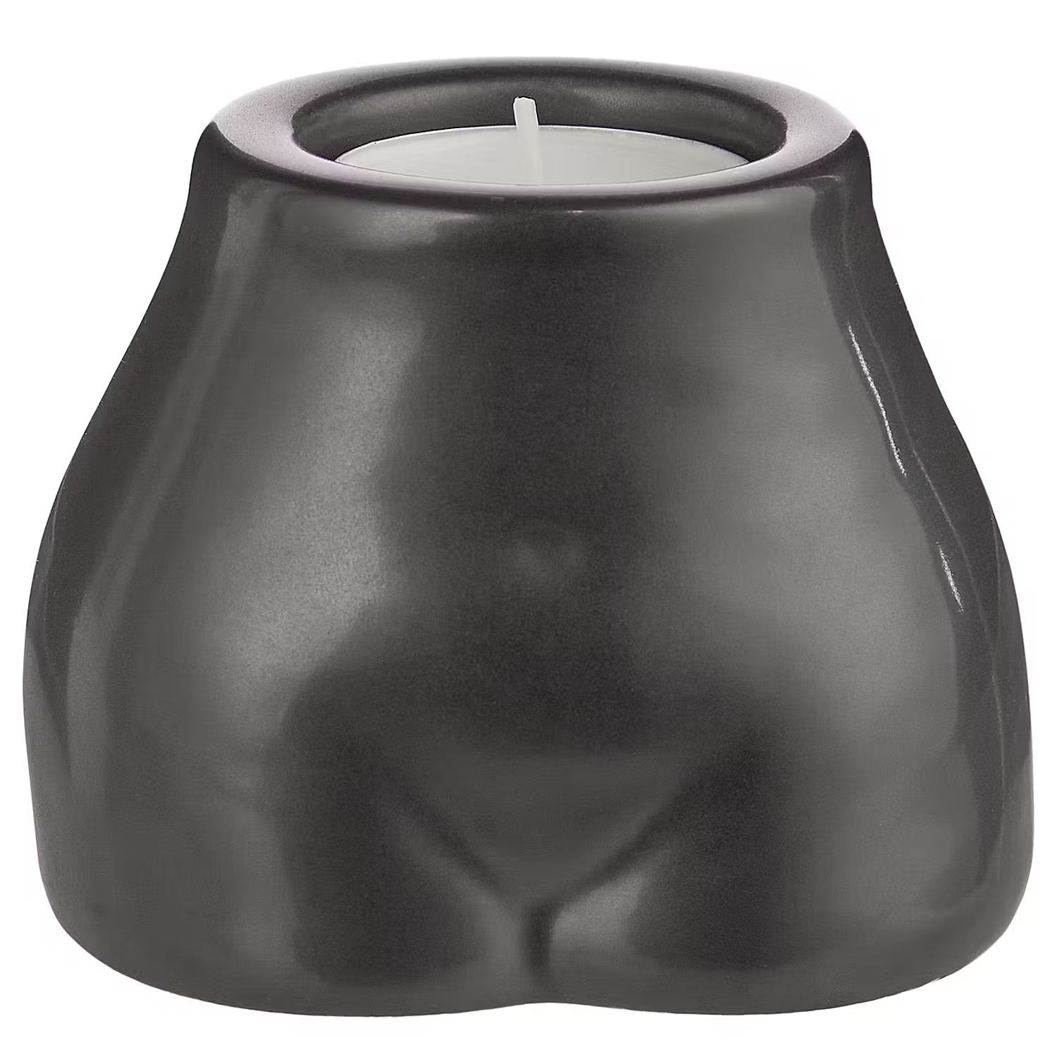BOODY Teelichthalter 6er-Set - Steingut - Schwarz