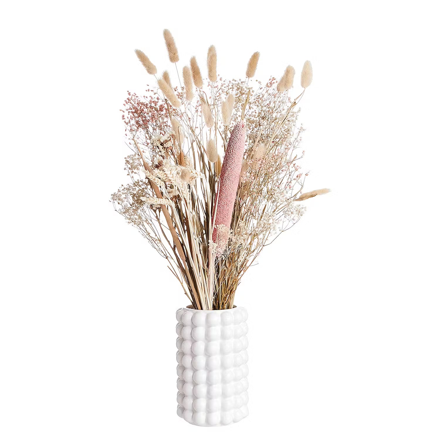 BUBBLE Vase 4er-Set - Steingut - Weiß