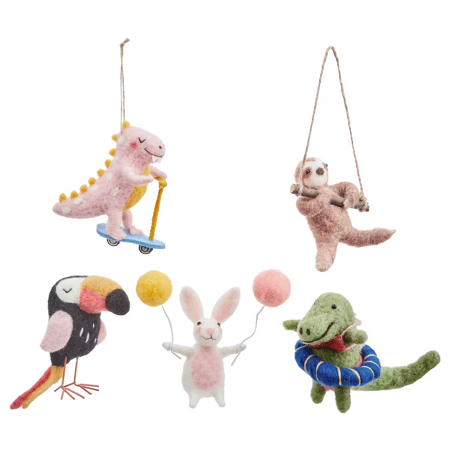 Häschen FUNKY FRIENDS 6er-Set - Filz - Creme