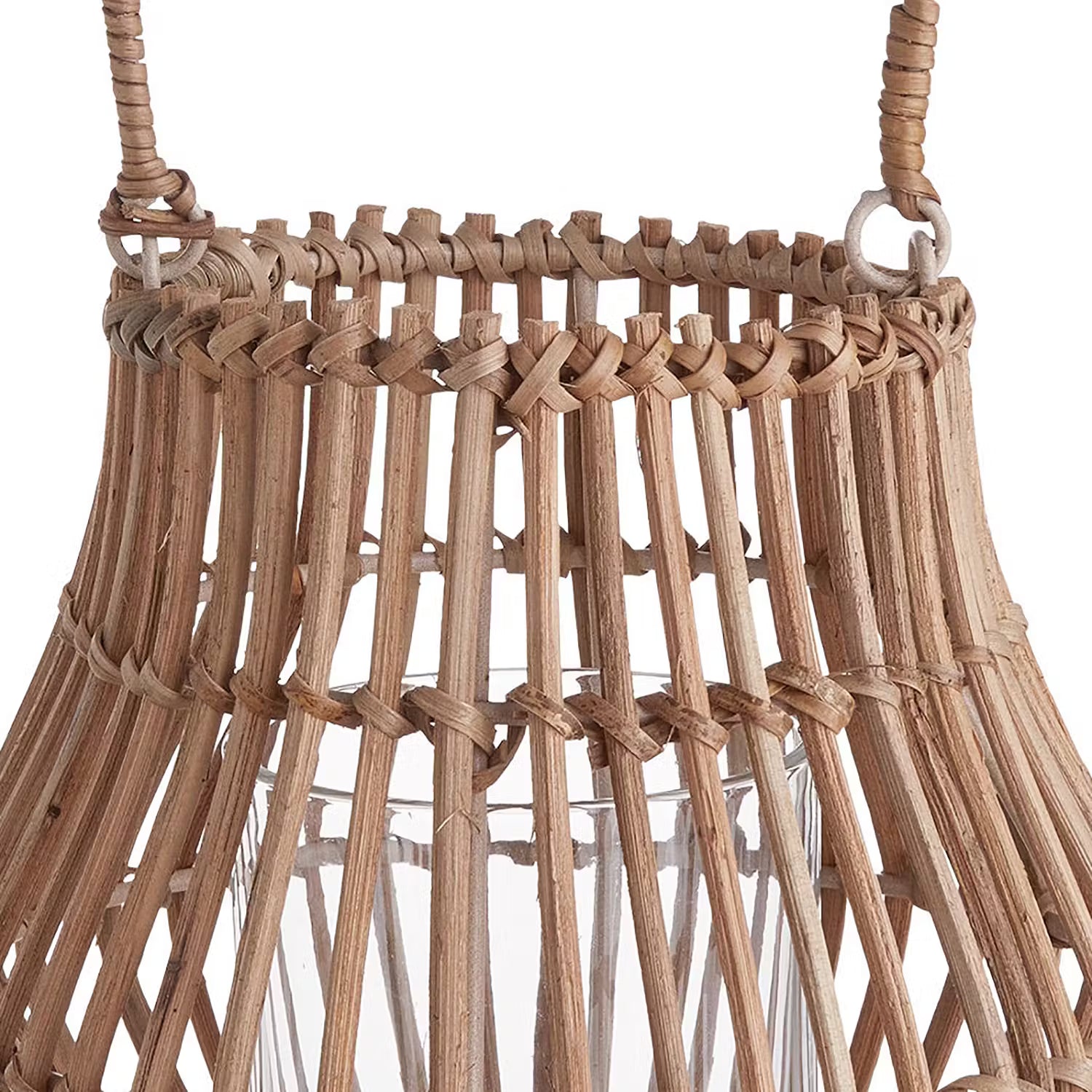 BALI Laterne 4er-Set - Rattan / Glas - Natur