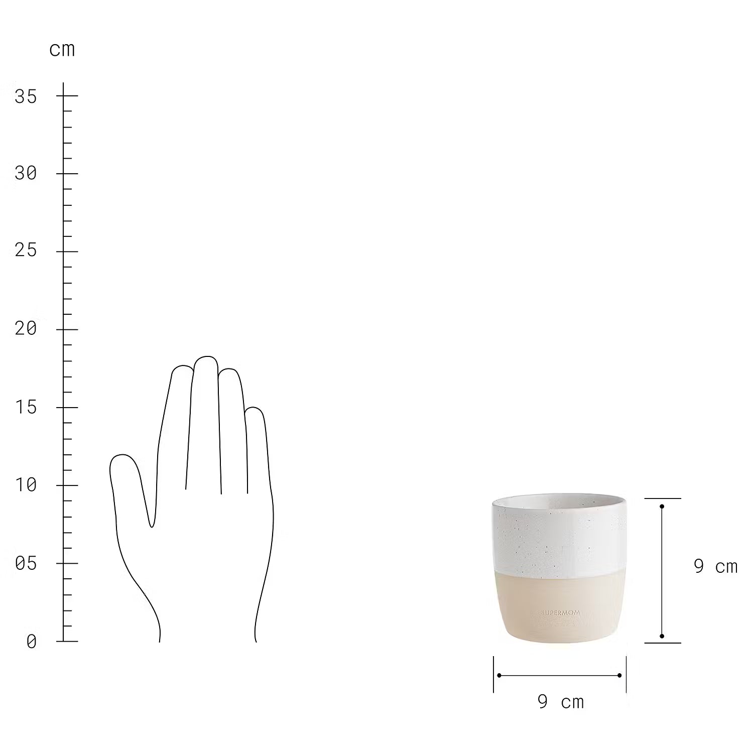 ME TIME Tasse Supermom 6er-Set - Steinzeug - Weiß