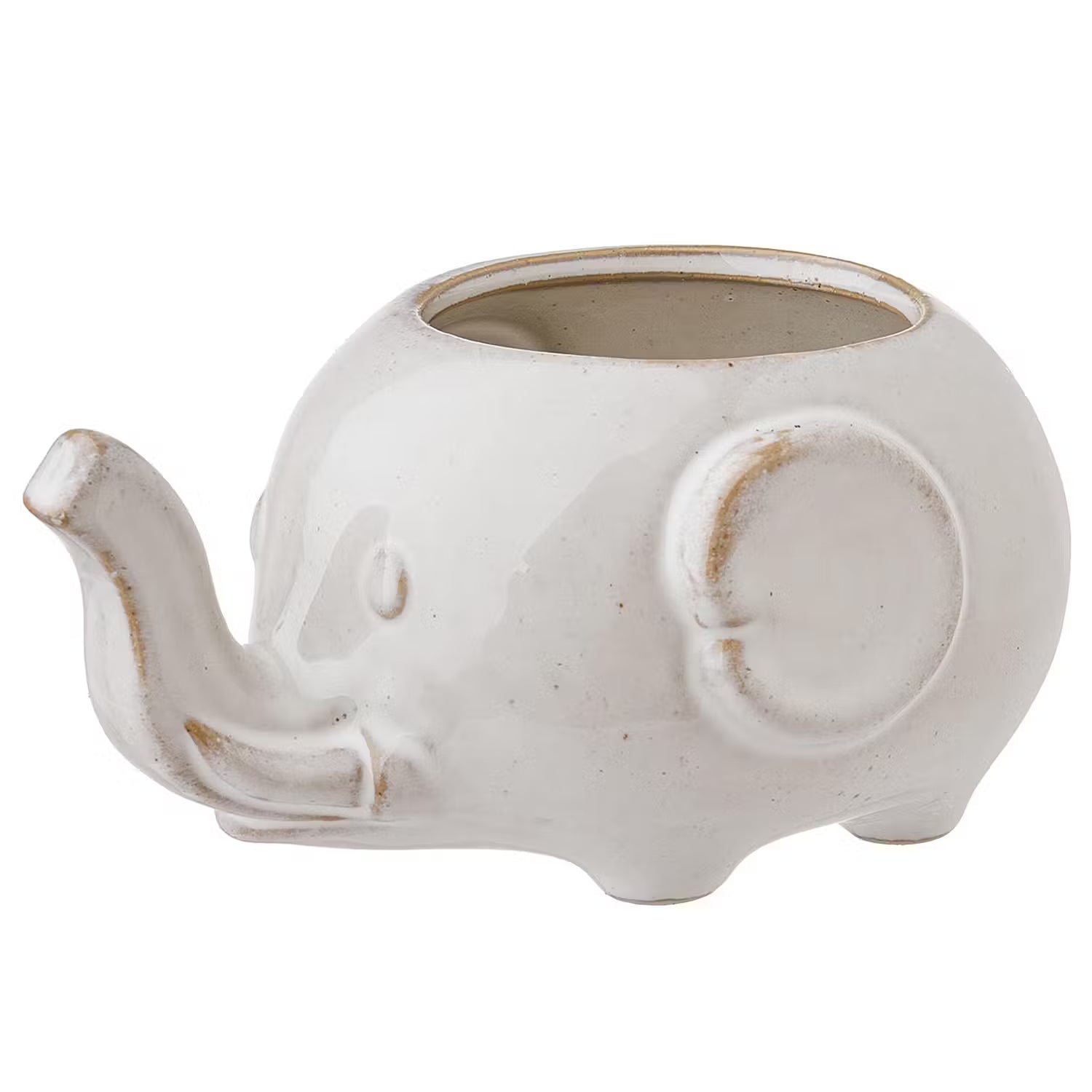 JUNGLE Elefant Blumenübertopf 2er-Set - Steinzeug - Beige