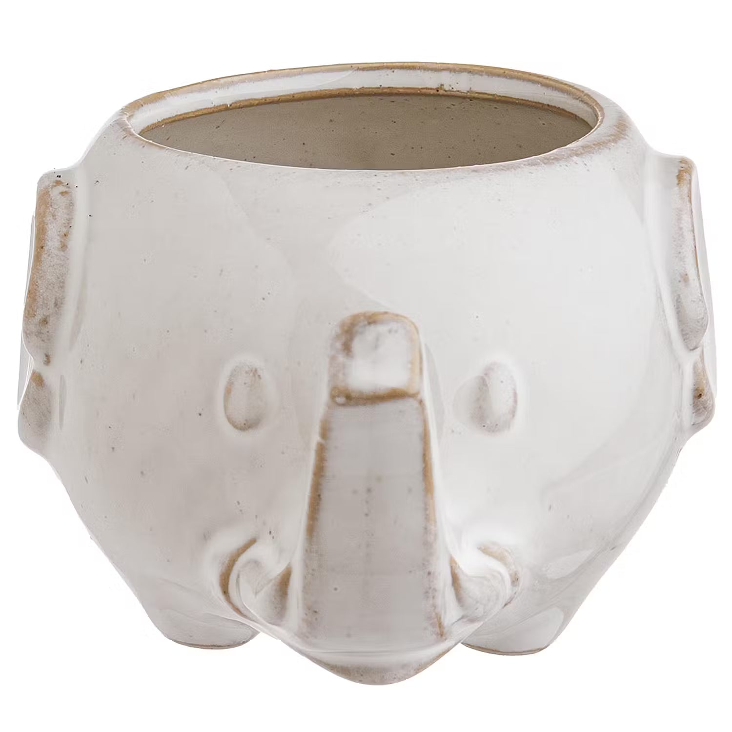 JUNGLE Elefant Blumenübertopf 2er-Set - Steinzeug - Beige