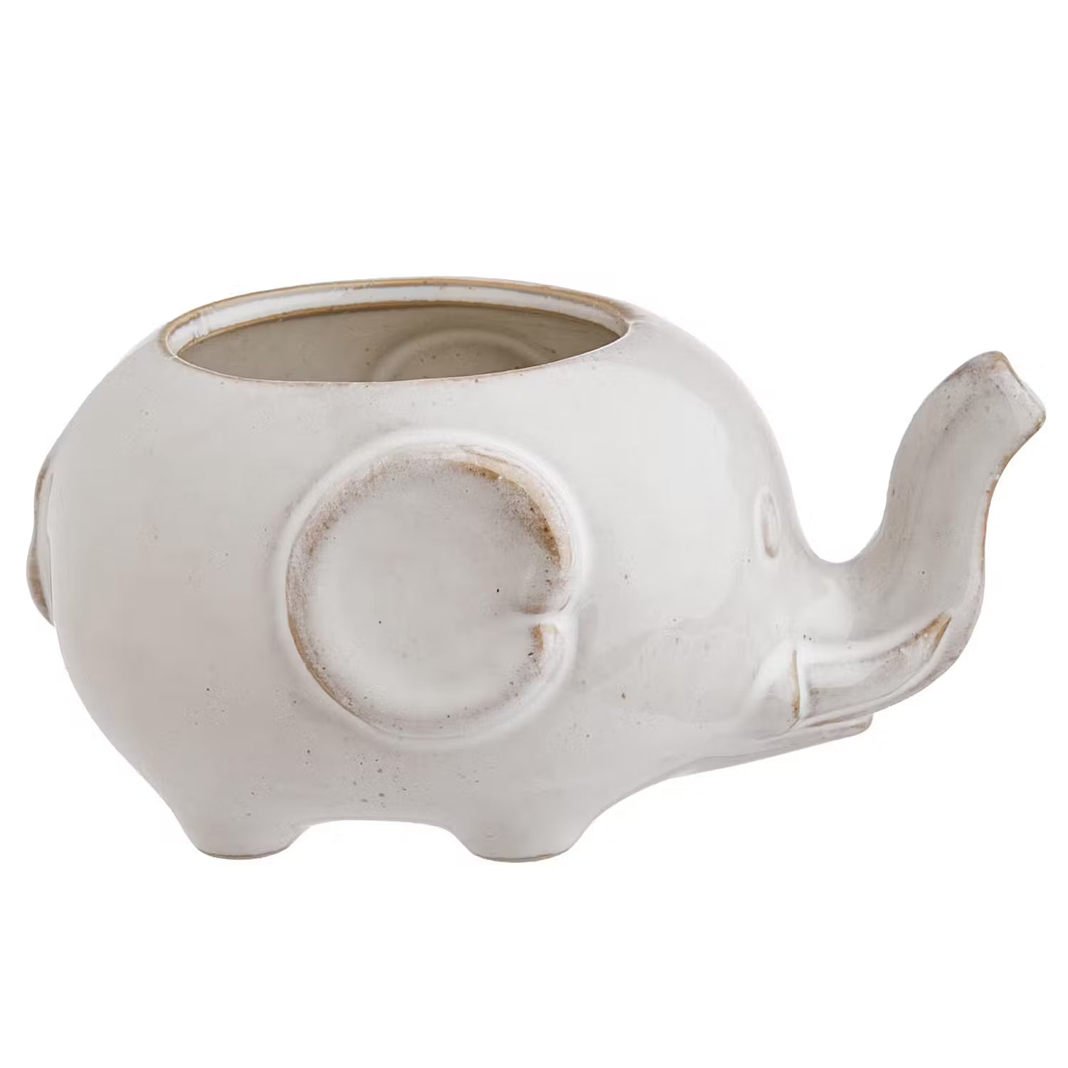 JUNGLE Elefant Blumenübertopf 2er-Set - Steinzeug - Beige