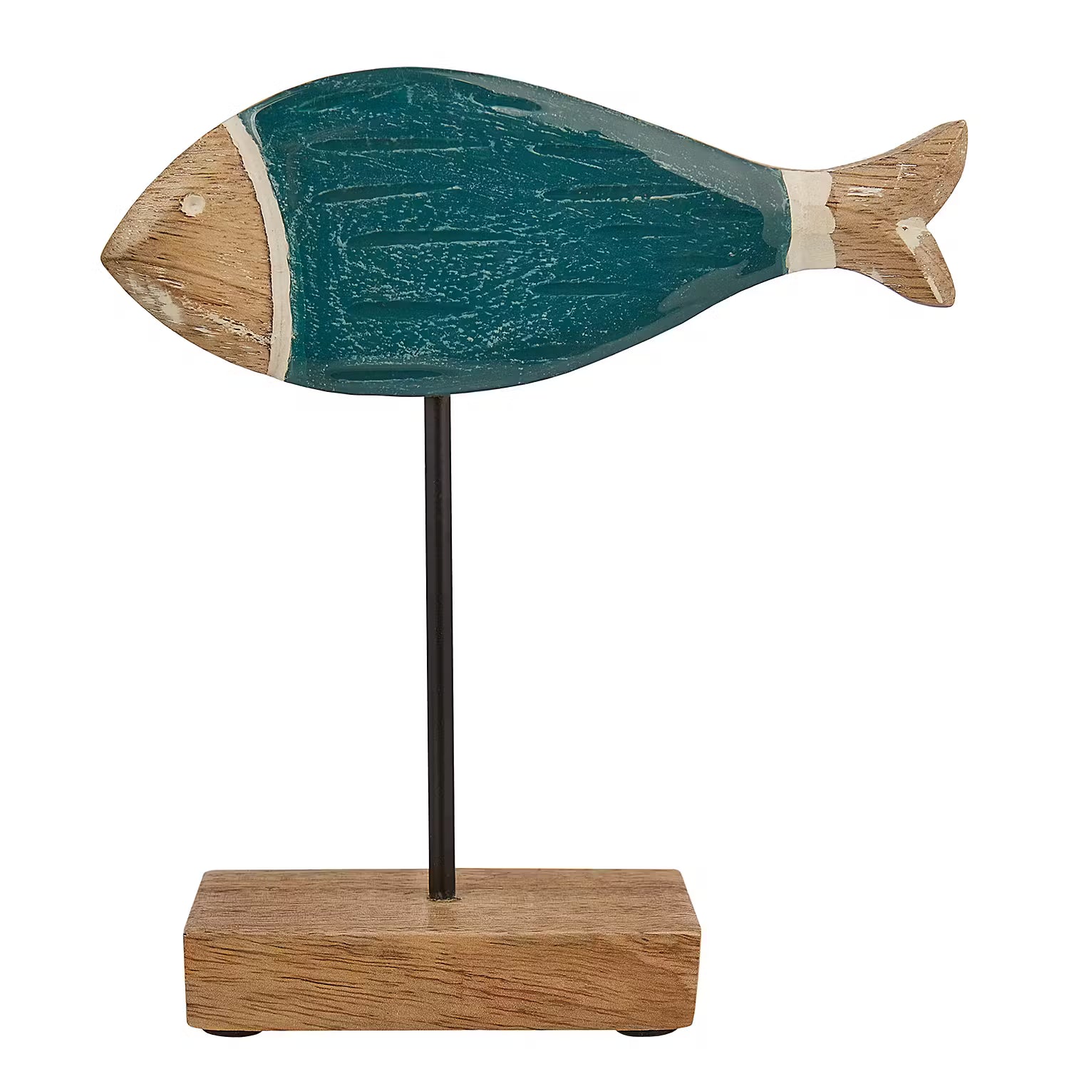 SEASIDE Deko-Fisch 6er-Set - Mangoholz - Türkis