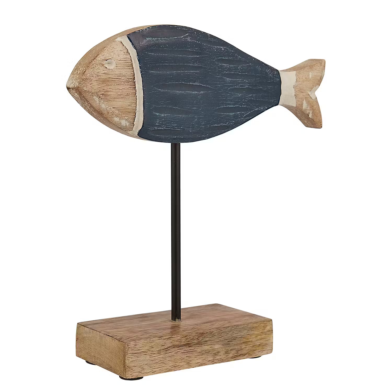 SEASIDE Deko-Fisch 6er-Set - Mangoholz - Blau