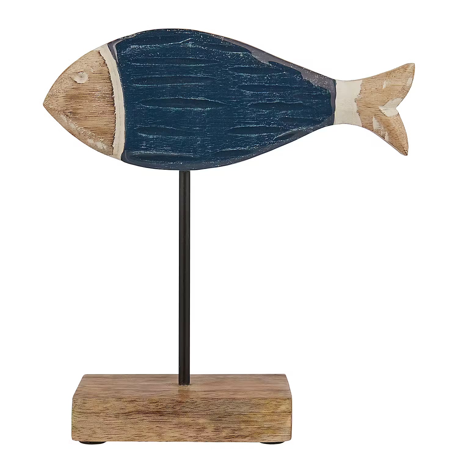 SEASIDE Deko-Fisch 6er-Set - Mangoholz - Blau