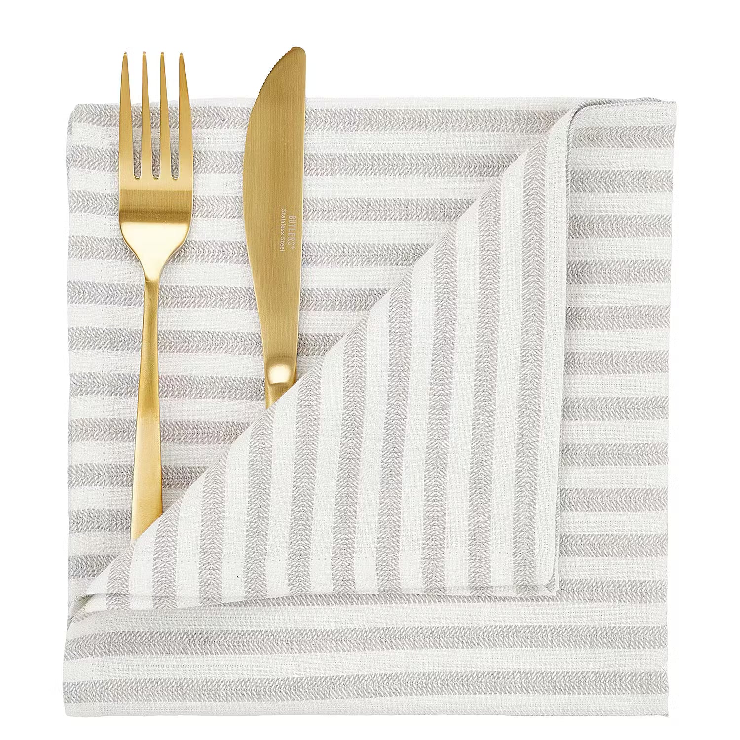 ATELIER Serviette 6er-Set - Leinen / Baumwolle - Creme