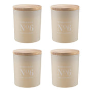HOME & SOUL Duftkerze 4er-Set - Pinienholz / Sojawachs / Paraffin / Glas - Creme