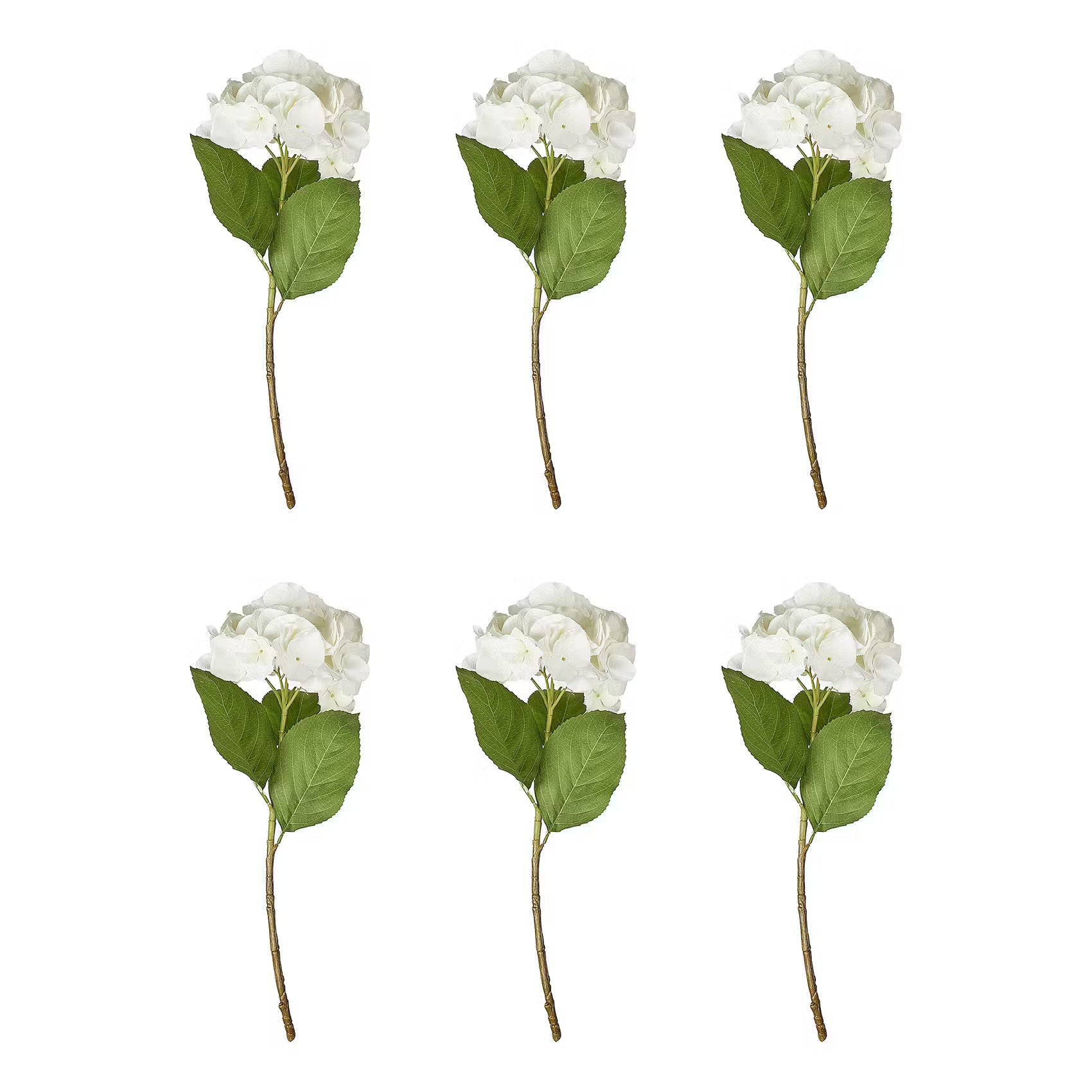 FLORISTA Kunstblume Hortensie 6er-Set - Polyester / Polyethylen / Draht