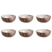 COCONUT Kokosnussschale 6er-Set - Kokos / Perlmutt - Braun / Weiß
