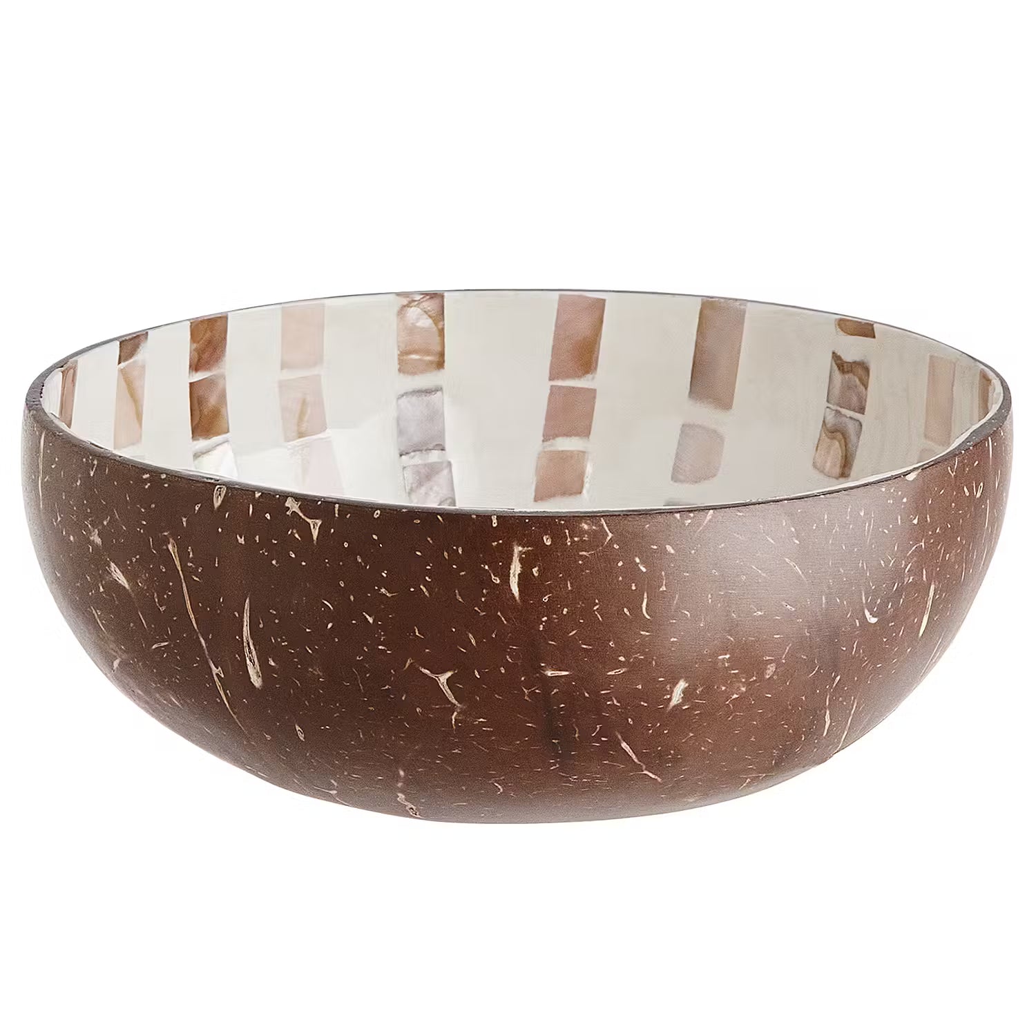 COCONUT Kokosnussschale 6er-Set - Kokos / Perlmutt - Braun / Weiß