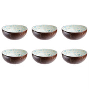 COCONUT Kokosnussschale 6er-Set - Kokusnuss / Perlmutt / Steinpulver