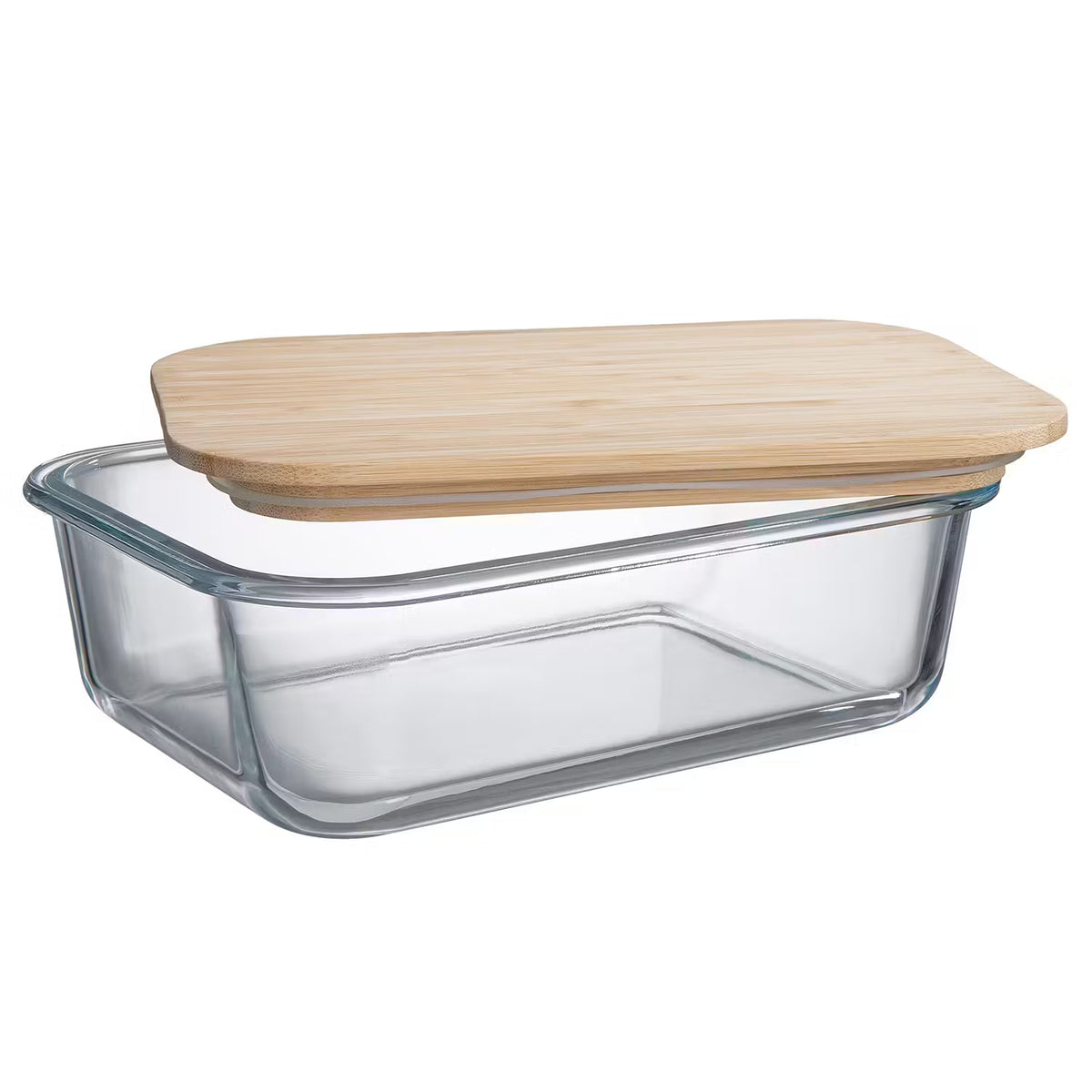 HELLO LUNCH Lunchbox 4er-Set - Borosilikatglas / Bambus - Transparent /  - Fassungsvermögen: 1.5 L