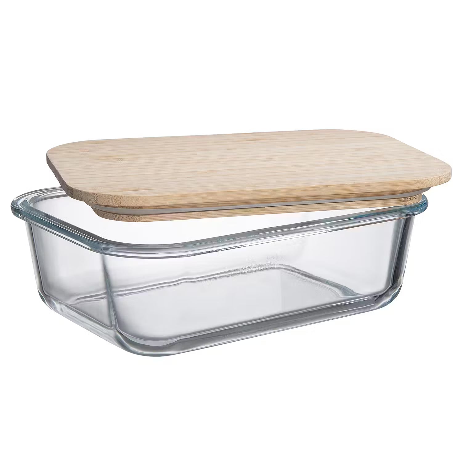 Lunchbox NATURALS 4er-Set - Borosilikatglas / Bambus  - Fassungsvermögen: 1 L